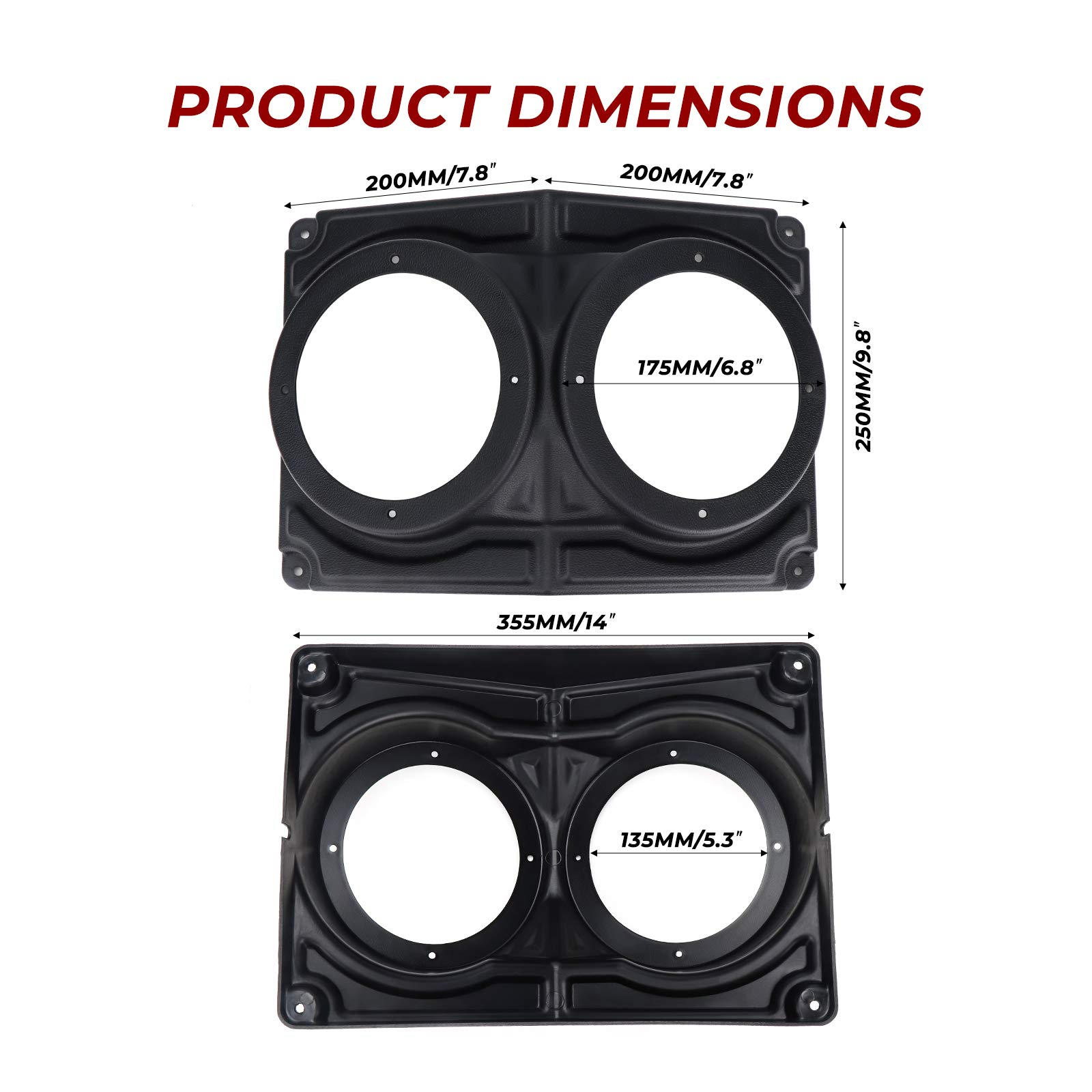 Kemimoto 6.5" Overhead Speaker Mount for UTV, ATV, Golf Cart
