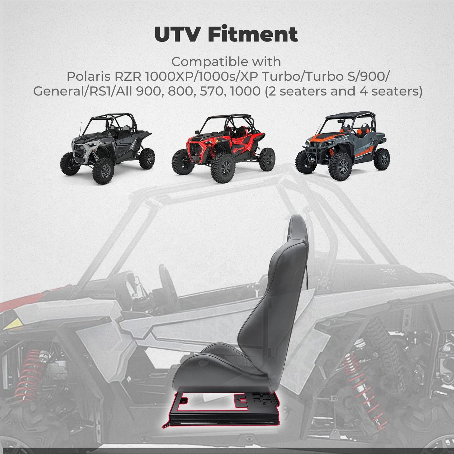 Kemimoto UTV Seat Lowering Base for Polaris RZR XP