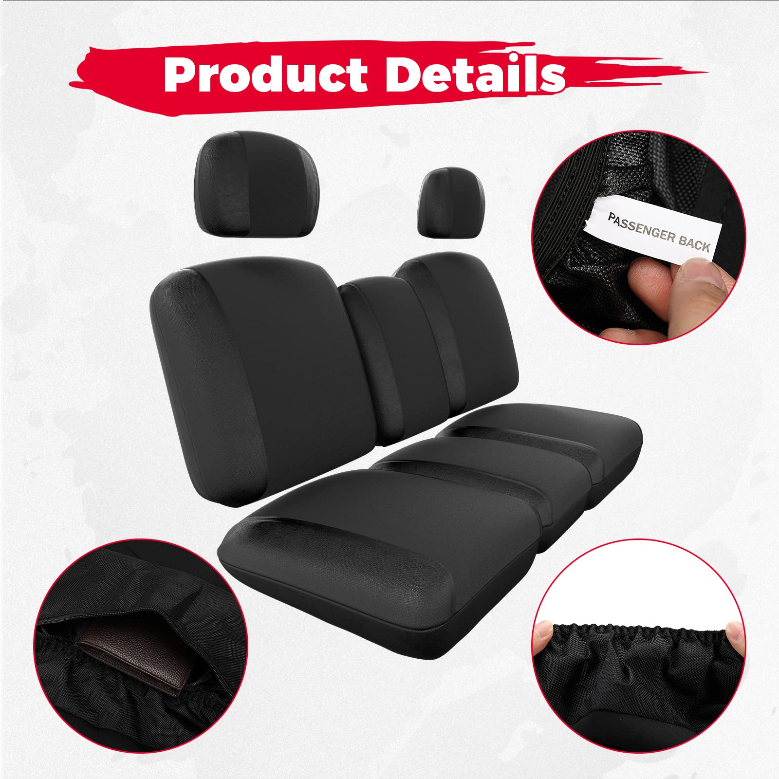 Kemimoto UTV Seat Cover for Can Am Defender HD5|7|8|9|10