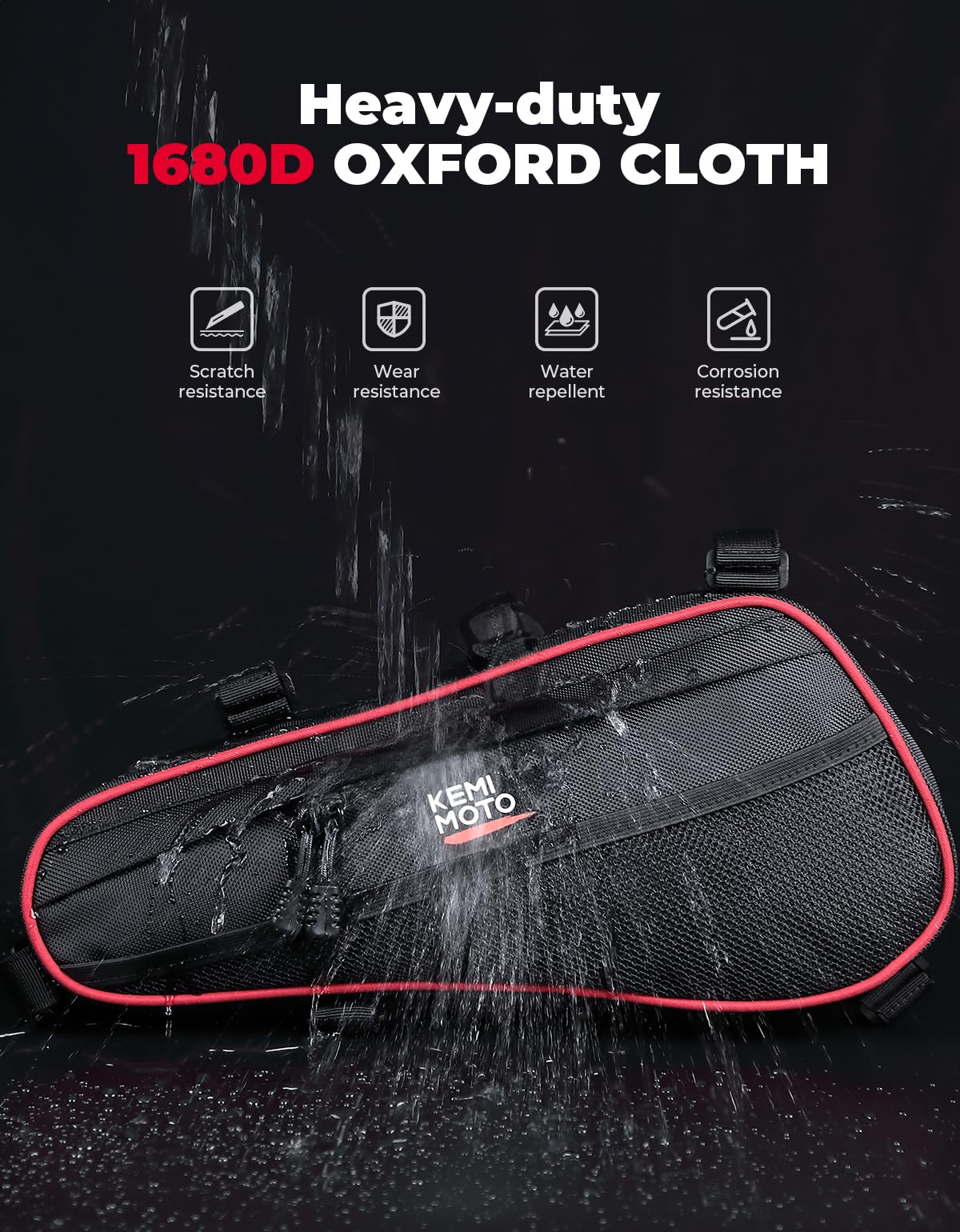 Kemimoto Rear Door Bags 1680D Oxford Fabric for Polaris RZR