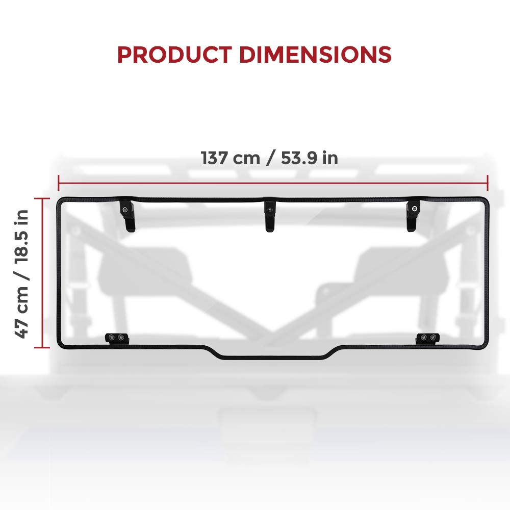 Kemimoto Rear Windshield for Polaris Ranger XP 1000 Crew 2015-2026
