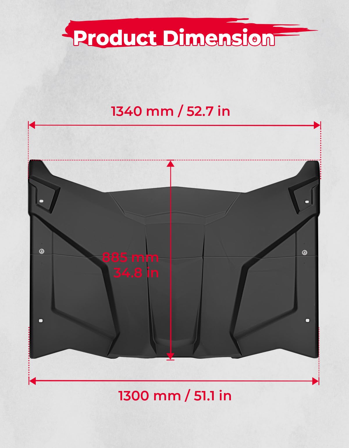 Kemimoto 2-in-1 Plastic Hard Roof for Can‑Am Maverick X3