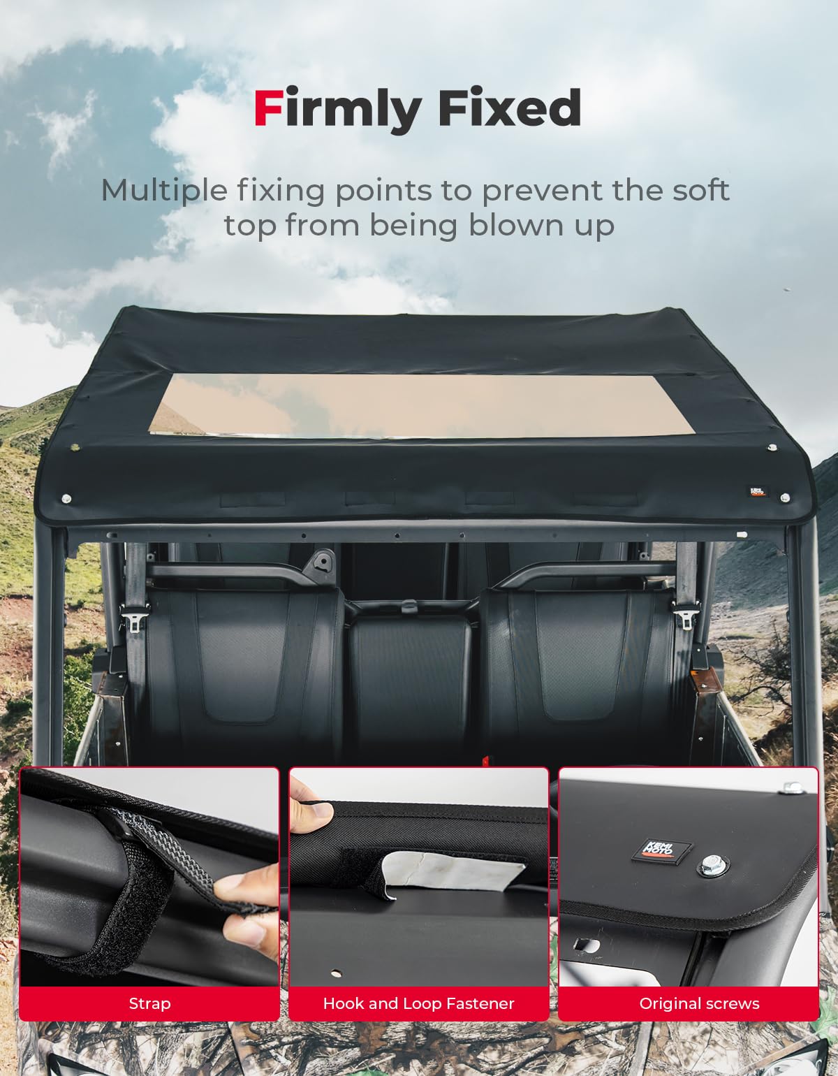 Canvas Tinted Waterproof Soft Roof Top for CFMOTO UForce 1000 XL
