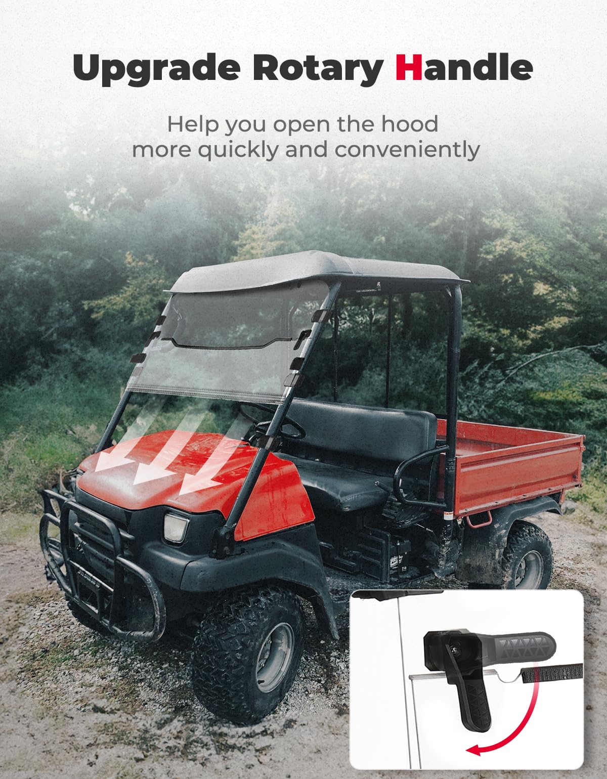 Kemimoto UTV Front Windshield for Kawasaki Mule 3010