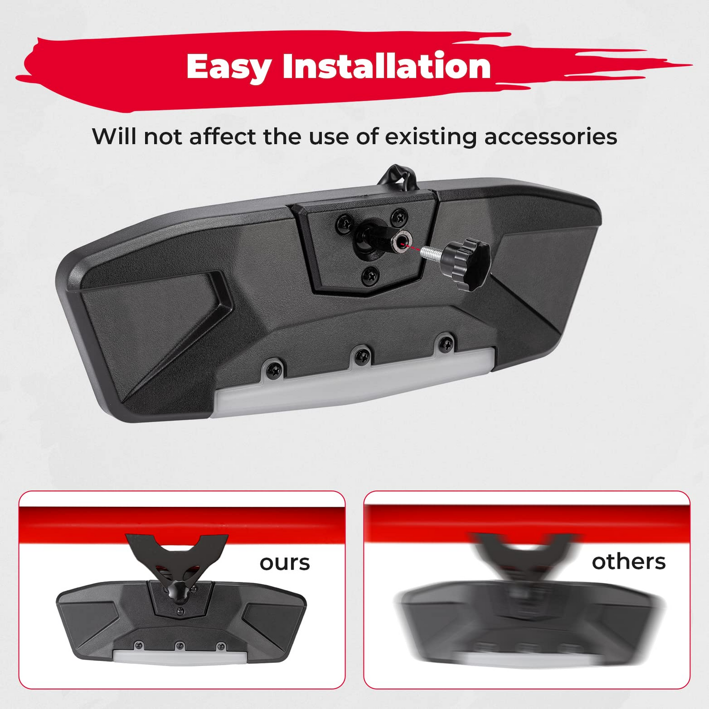 Kemimoto LED Rear Mirror With Interior Light for Can‑Am X3