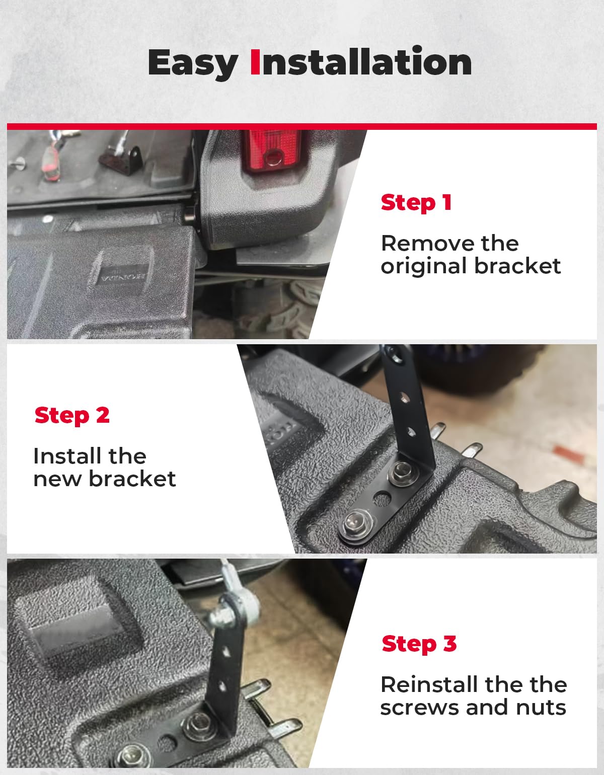 Kemimoto Tailgate Leveler Bracket 3‑Position Adjustable for Pioneer UTV