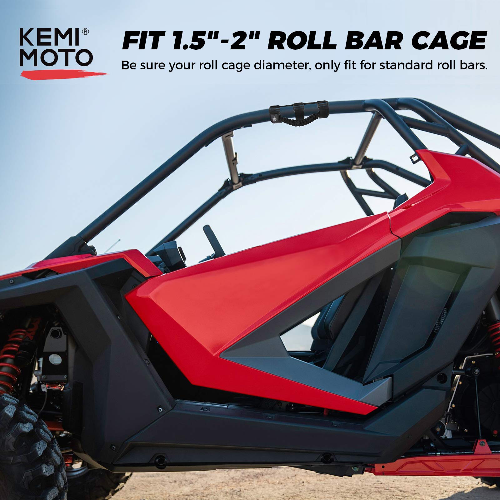 Kemimoto Heavy Duty UTV Grab Handles for 1.5‑2″ Roll Bar