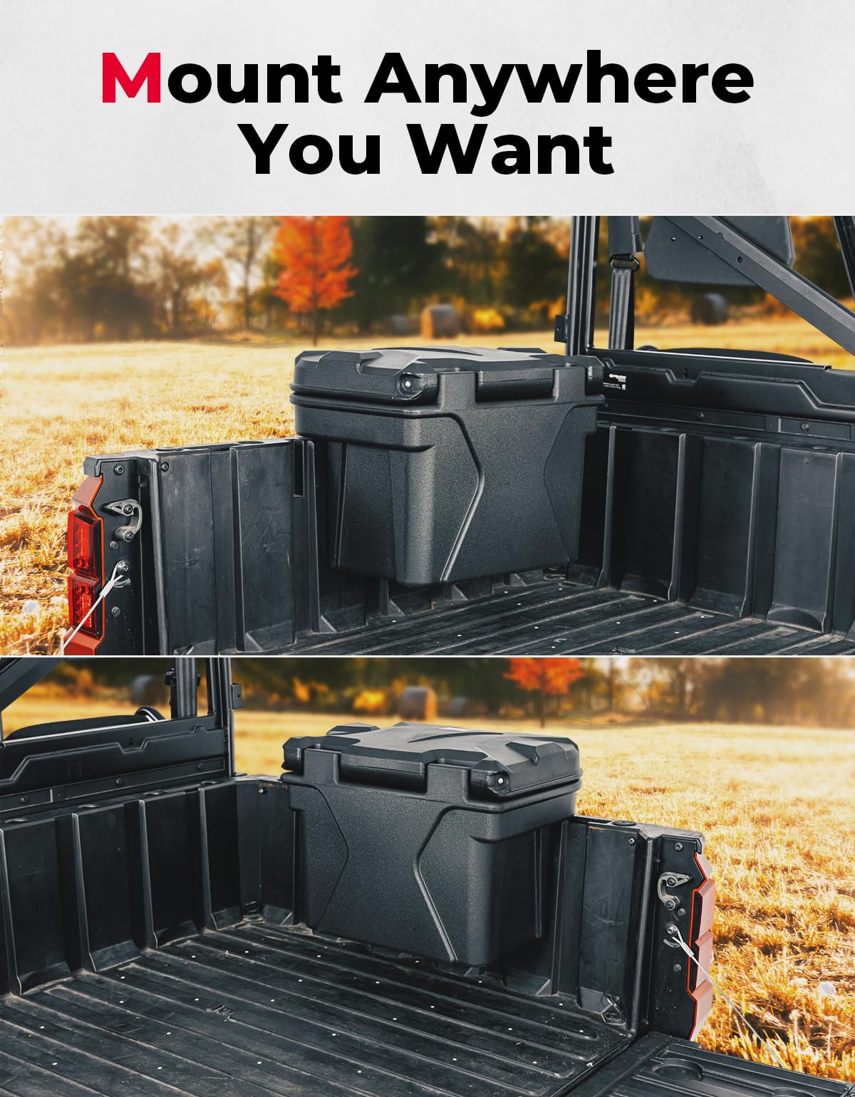 Kemimoto Anti-Theft Bed Storage Box 5.5GAL Black Polaris