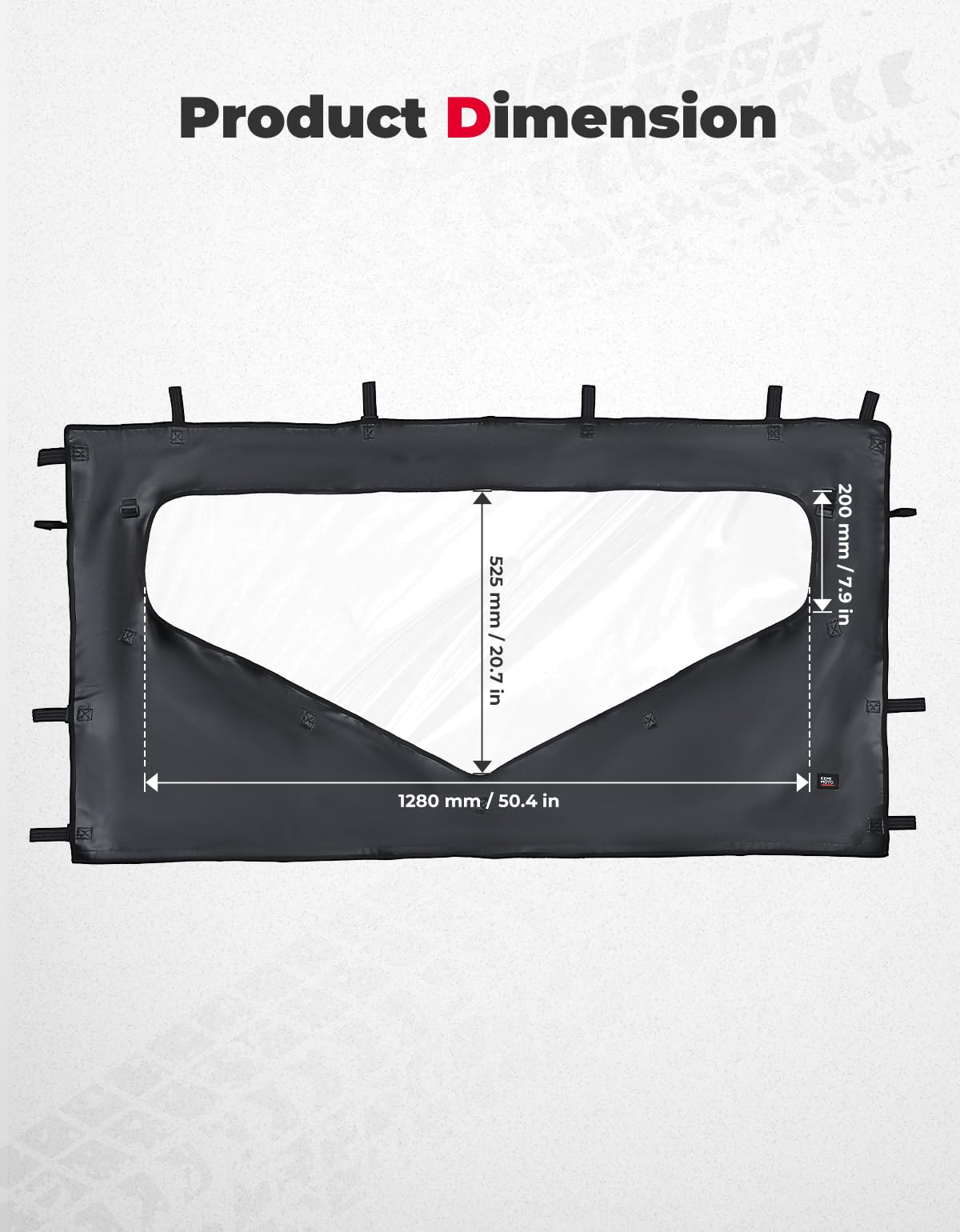 Kemimoto UTV Roll Up/Down Soft Rear Window for Honda Pioneer 1000-6