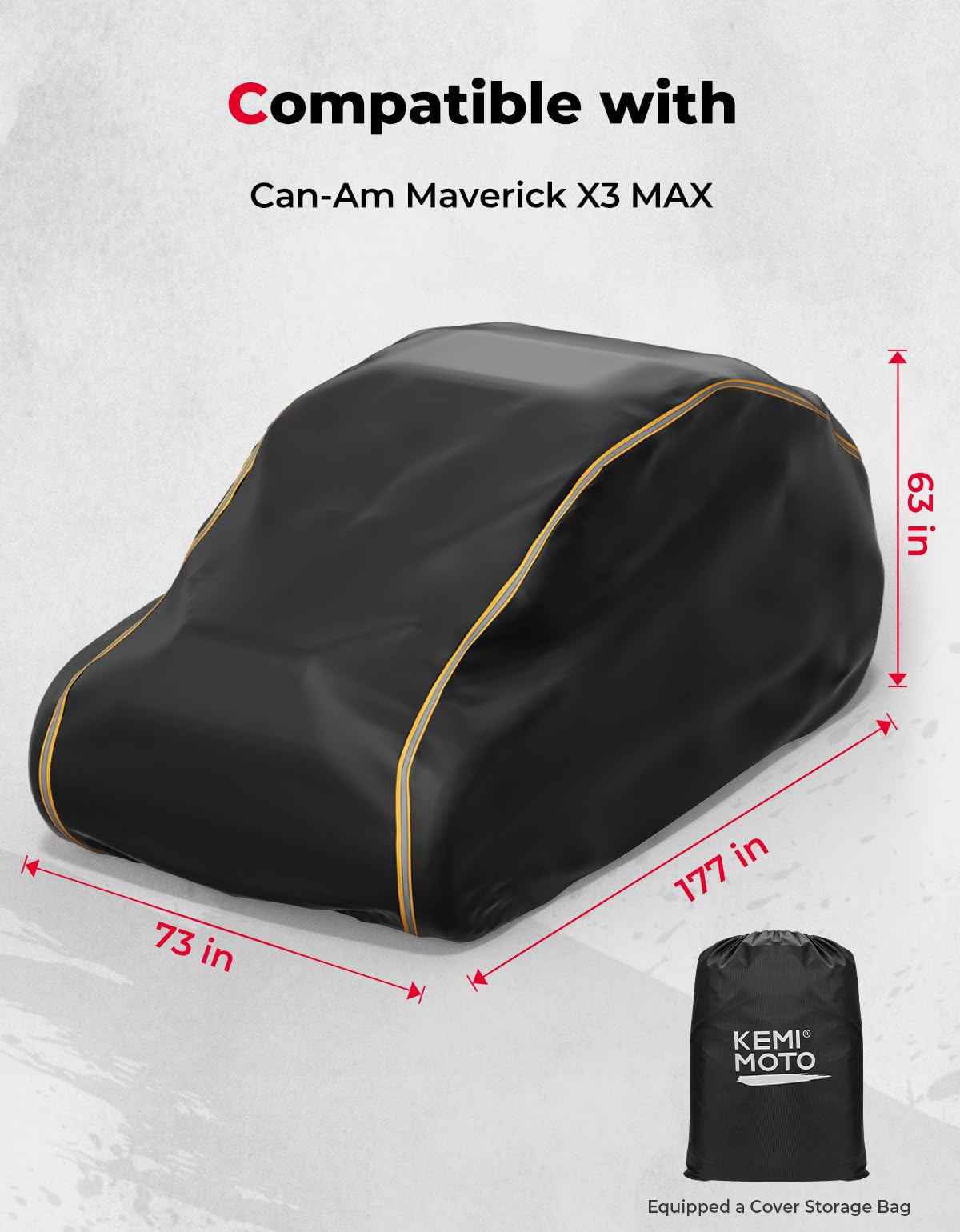 Kemimoto 4-Seater UTV Cover for Can‑Am Maverick X3 Max