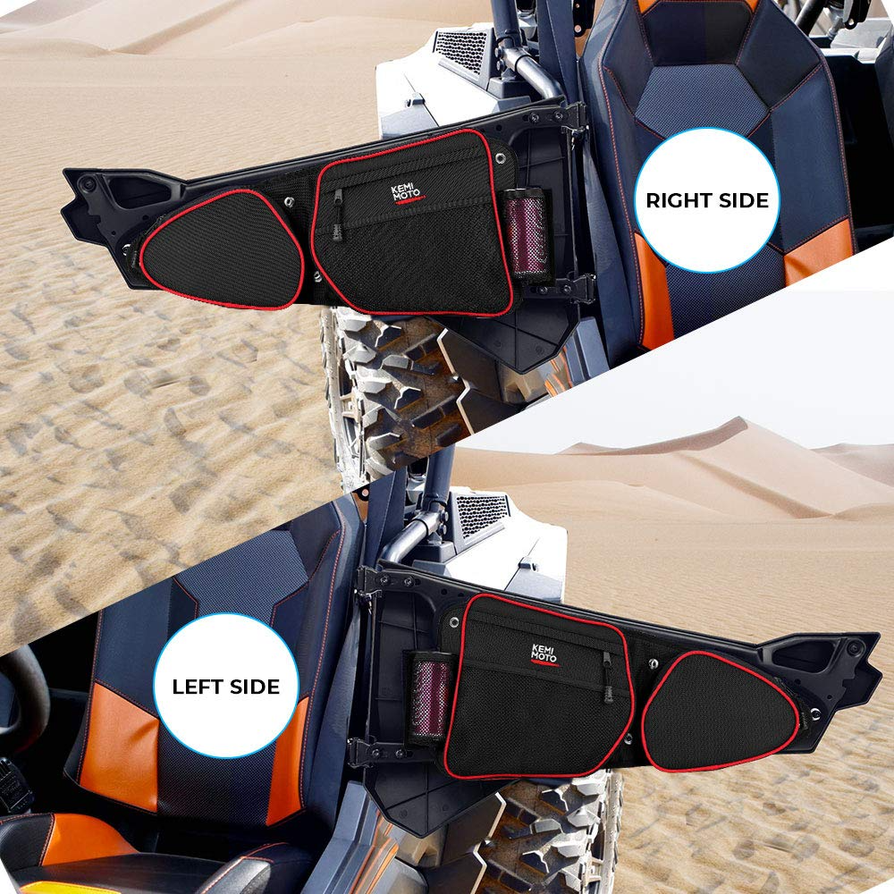 Kemimoto Front Door Bags with Knee Pad for Polaris RZR
