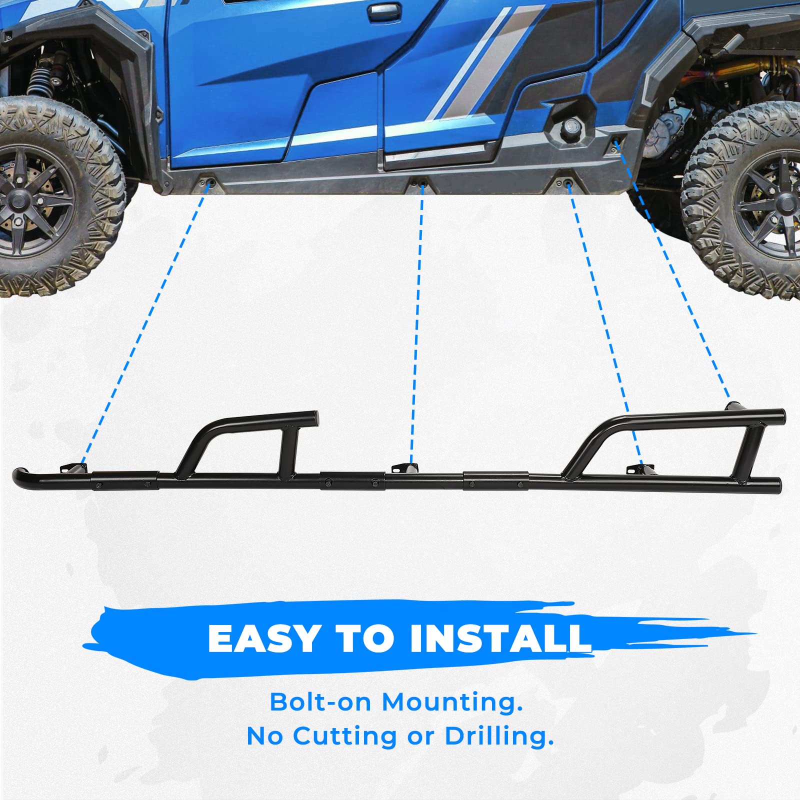 Kemimoto Steel Rock Sliders for Polaris General XP 4 1000