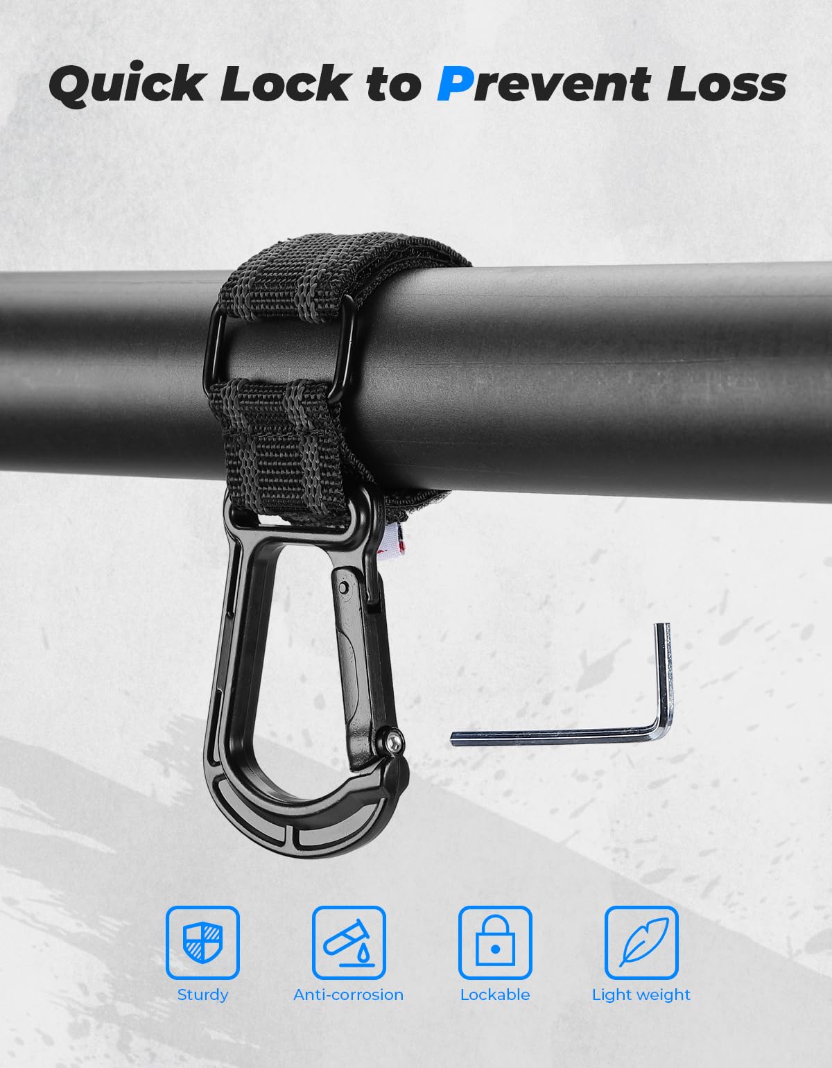 Kemimoto UTV Helmet Hook 1.5–2.0" Roll Bar for Polaris