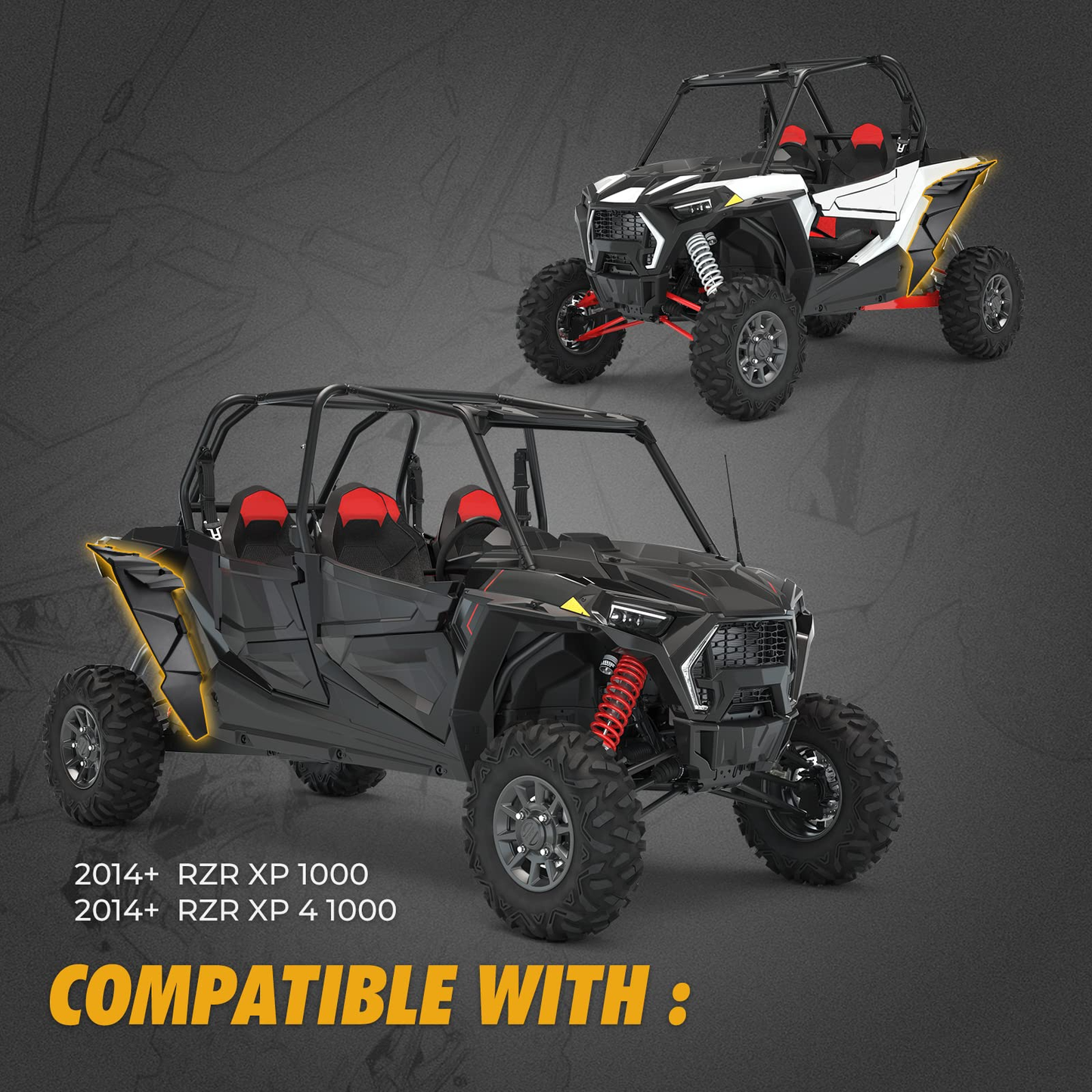 Rear Fender Flares for Polaris RZR XP 1000 /4 1000 2014-2023