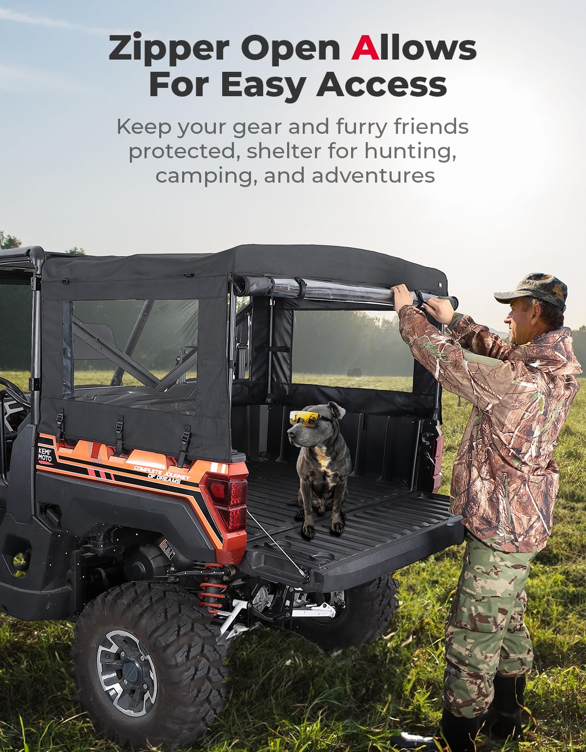 Kemimoto UTV Cargo Bed Cover for Polaris Ranger 570/XP 900/1000