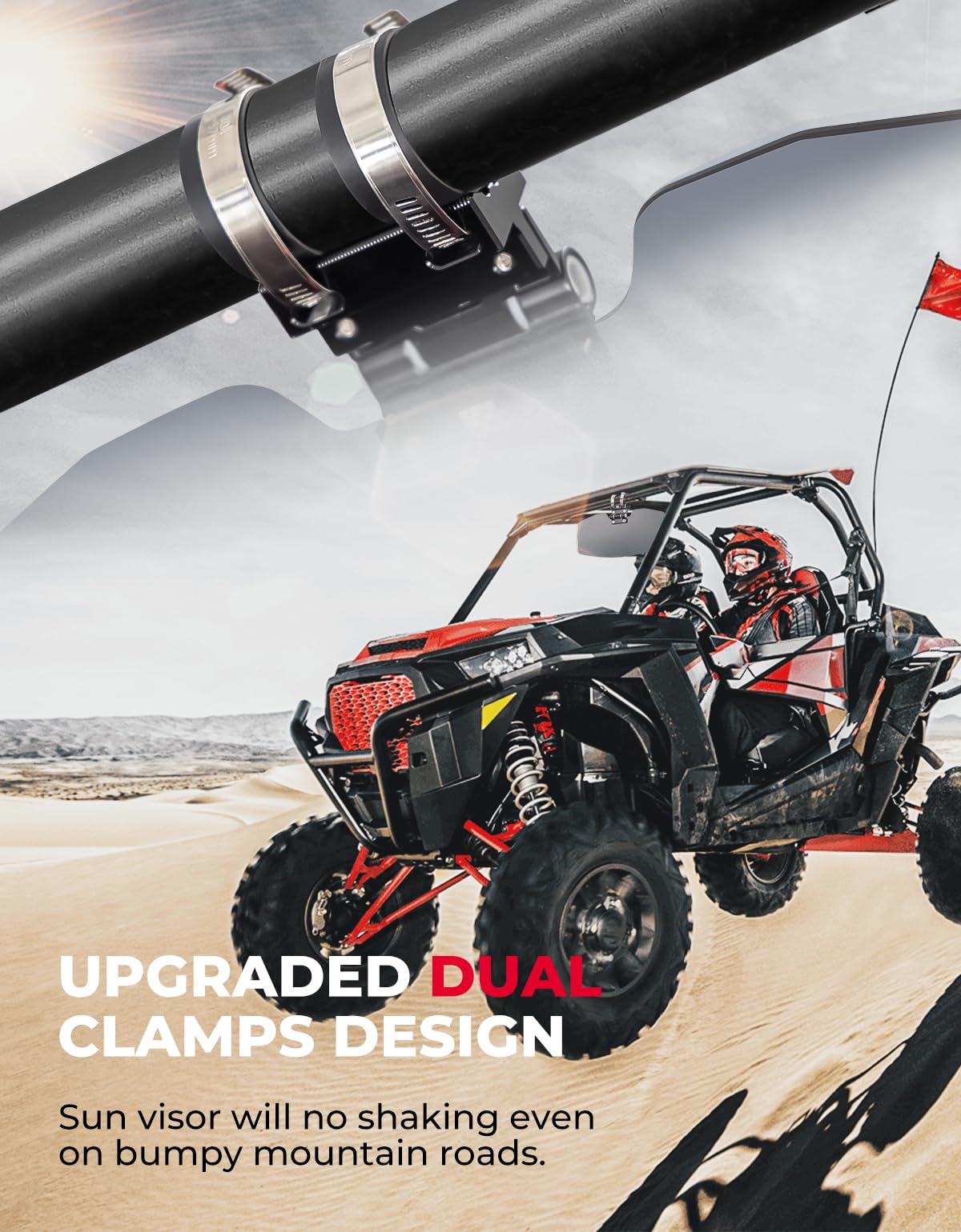 Kemimoto UTV Sun Visor 240° Rotatable