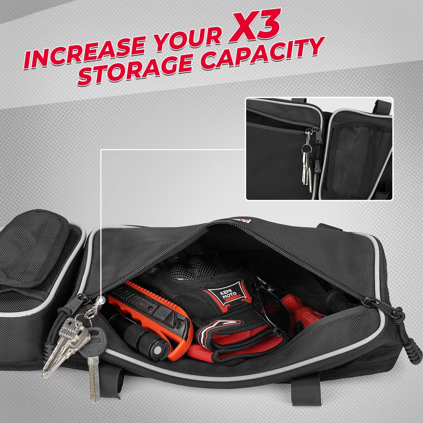 Kemimoto Door Bags Removable Knee Pad for Can‑Am Maverick X3