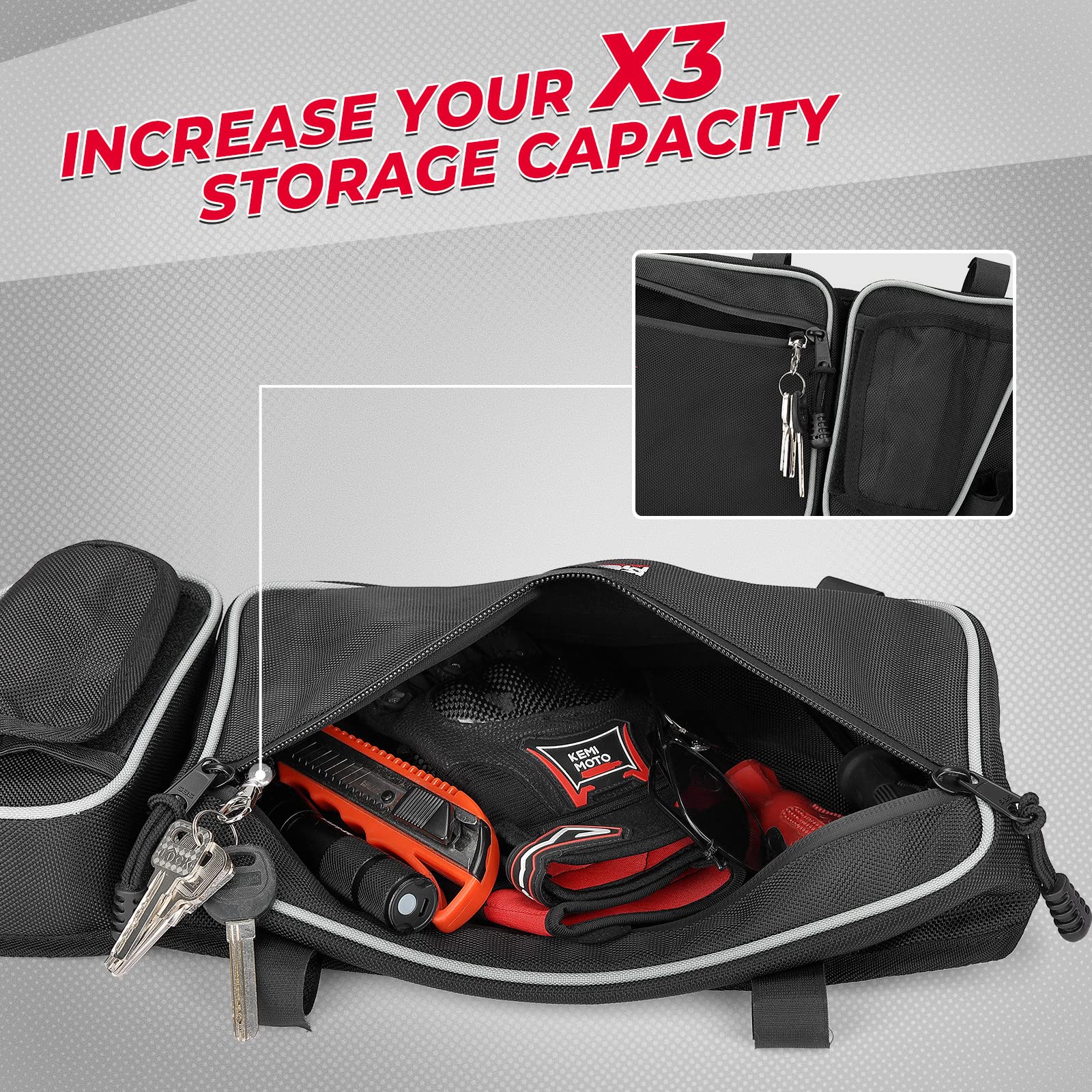 Kemimoto Door Bags Removable Knee Pad for Can‑Am Maverick X3