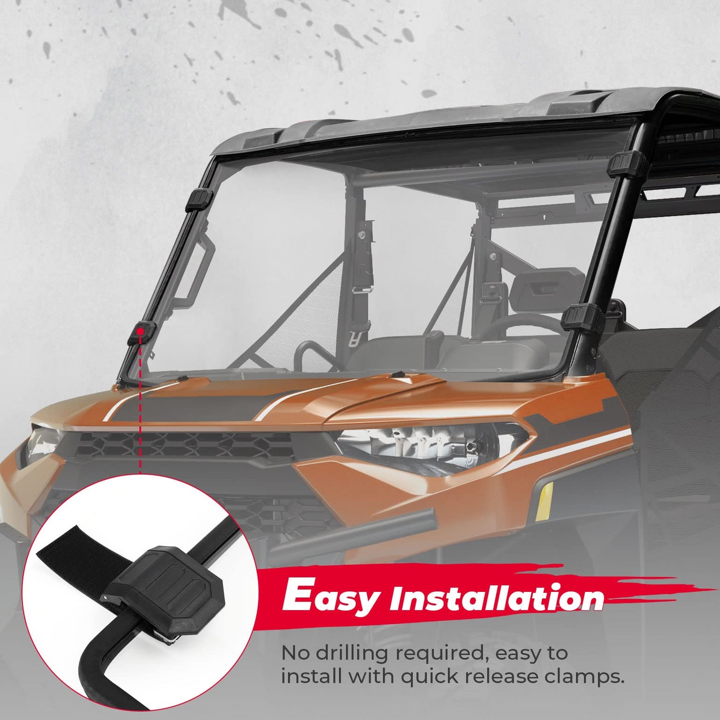 Kemimoto Front Windshield Hard Coated PC for Ranger XP 1000/Crew