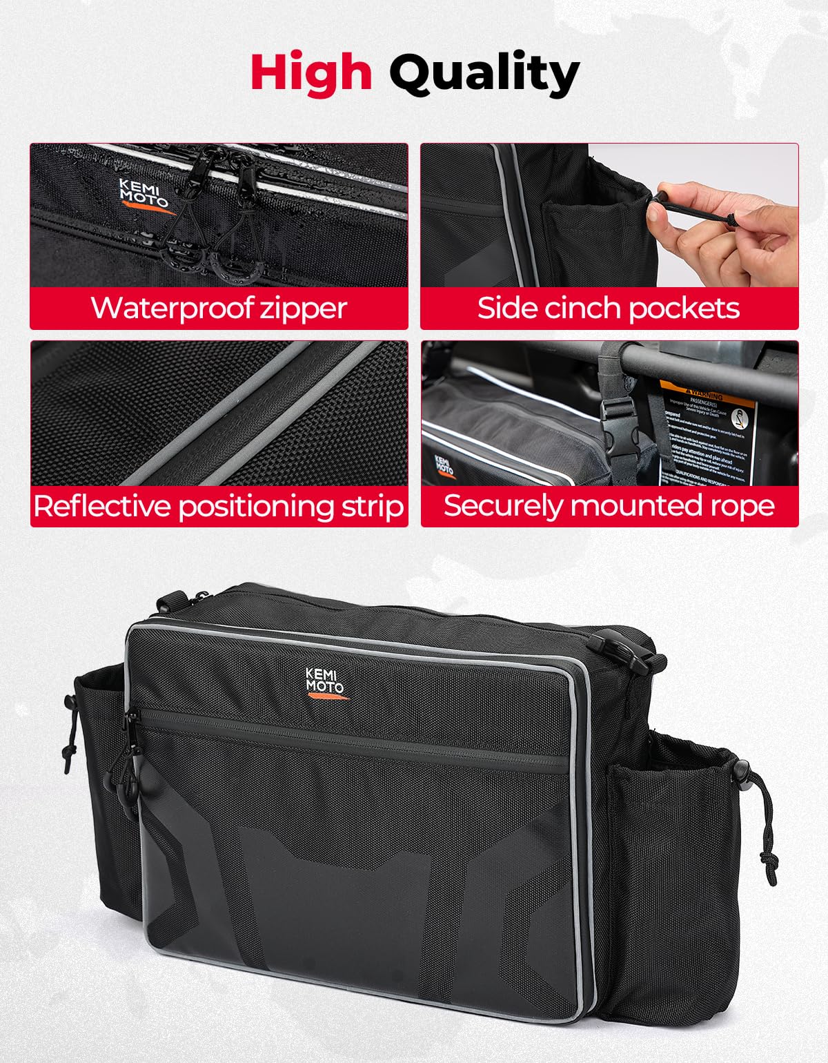 Kemimoto UTV Storage Bag for Pioneer 1000-6, RZR XP 1000