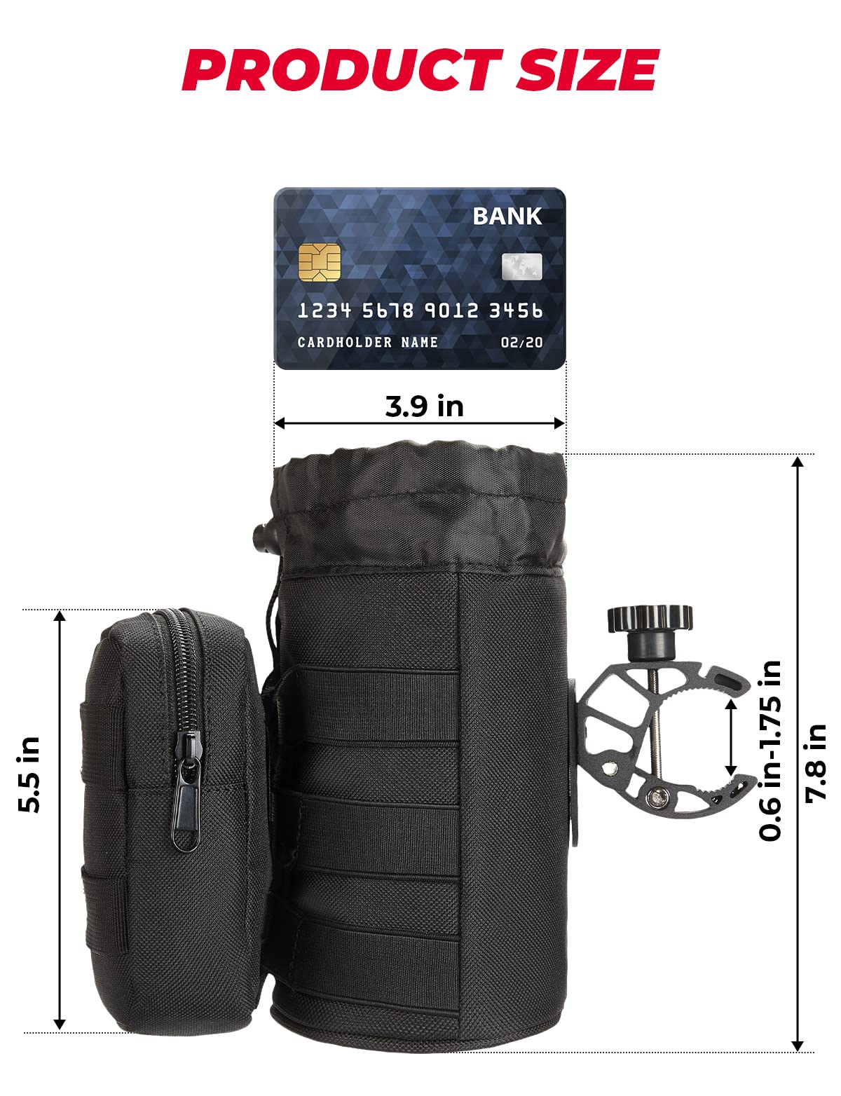 Kemimoto Oxford Fabric Cup Holder with Alligator Clamp for UTV