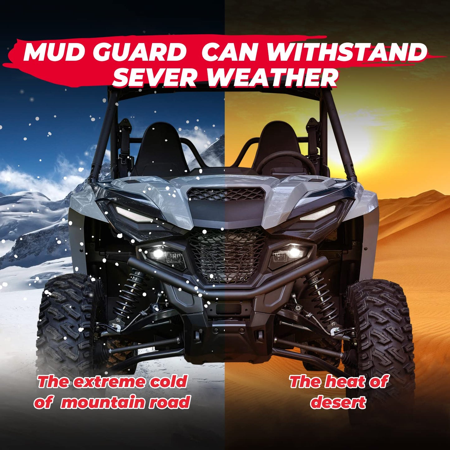 Kemimoto Mudguard Fender Flares for Yamaha Wolverine