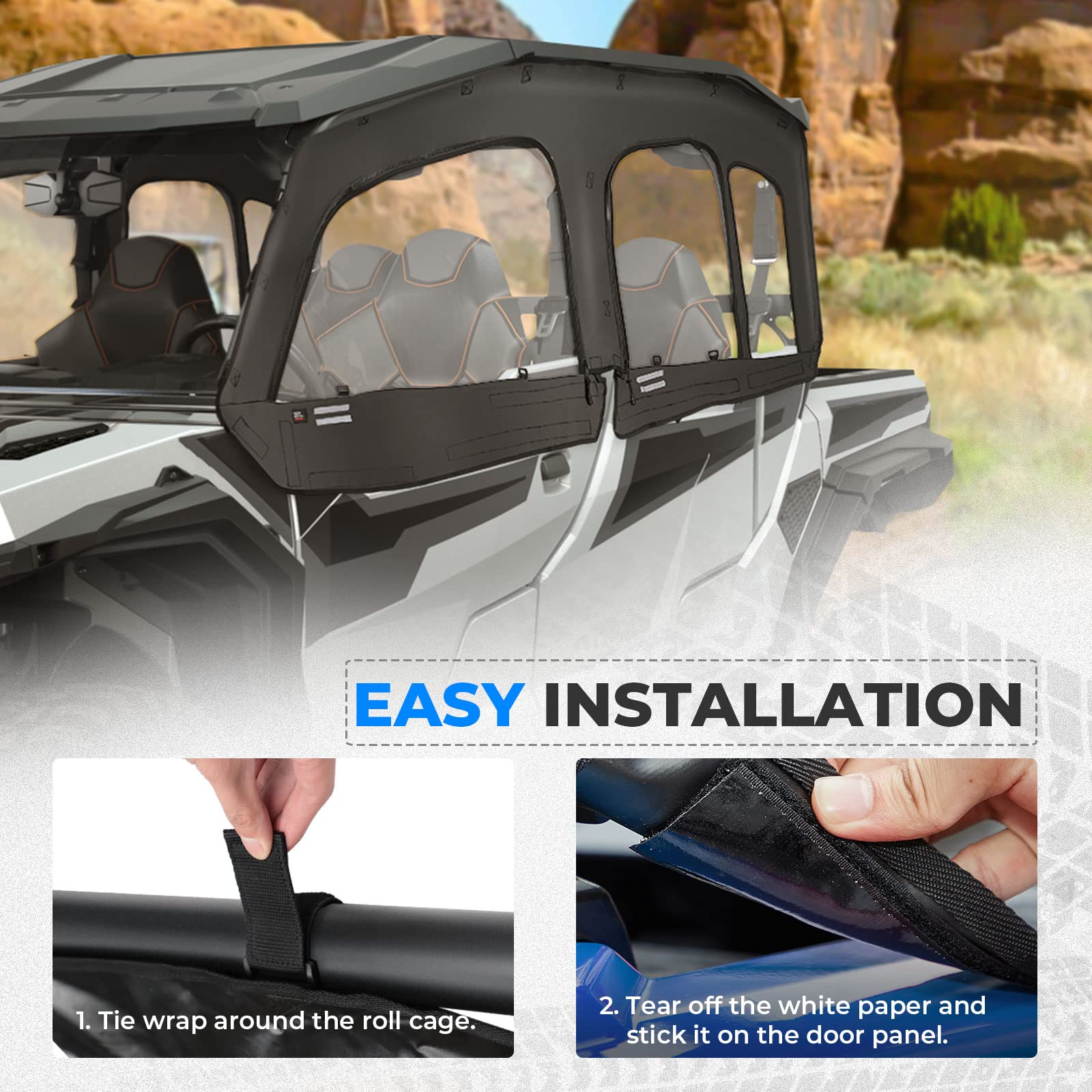 Kemimoto Soft Cab Enclosure & Rear Windshield General XP 4