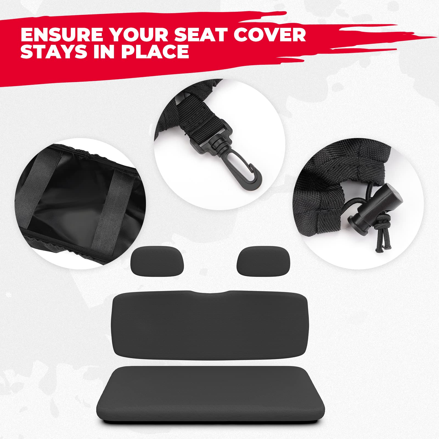 Kemimoto Heavy-Duty Seat Covers for Polaris Ranger 500-800