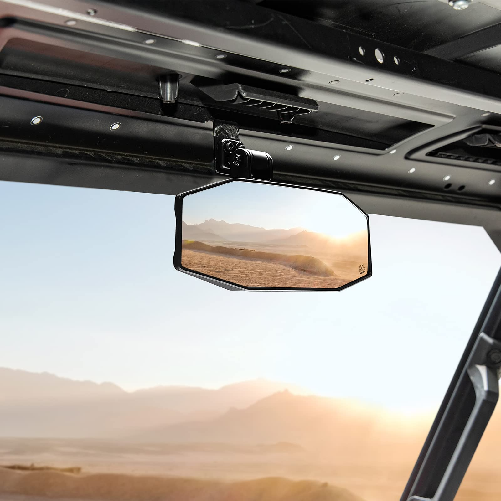 Kemimoto Adjustable Wide-View Convex Rear Mirror for Polaris Ranger