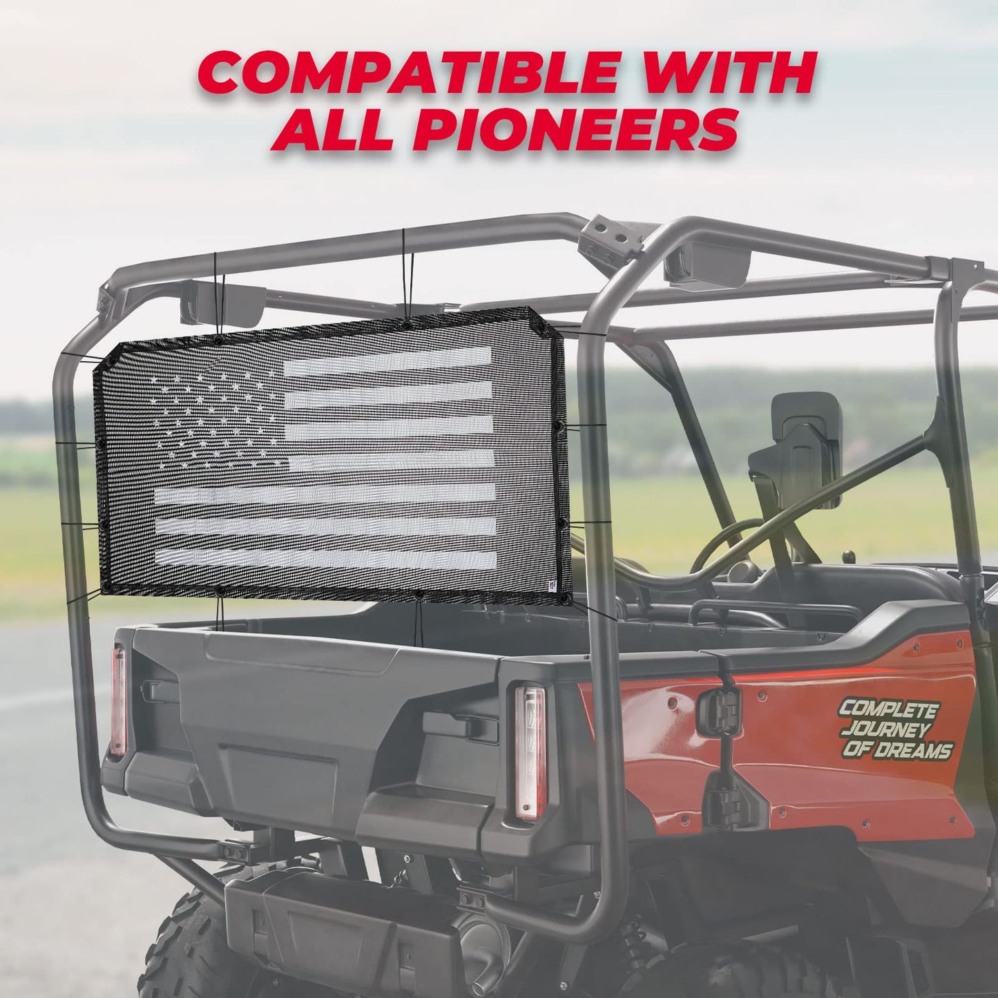 Kemimoto Glory Flag Window Net for Pioneer 500 700 1000