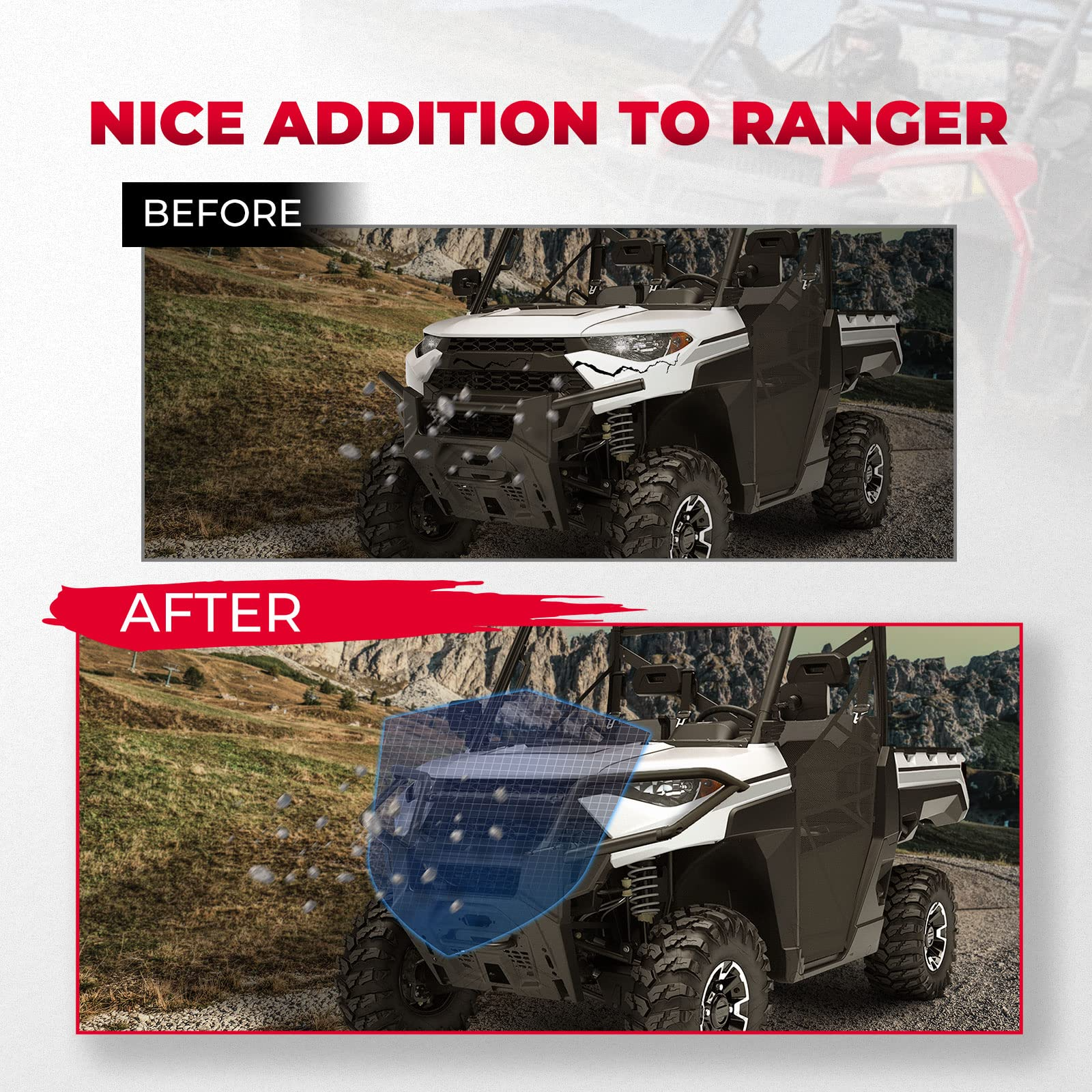 Kemimoto Front Bumper Guard for Polaris Ranger XP 1000