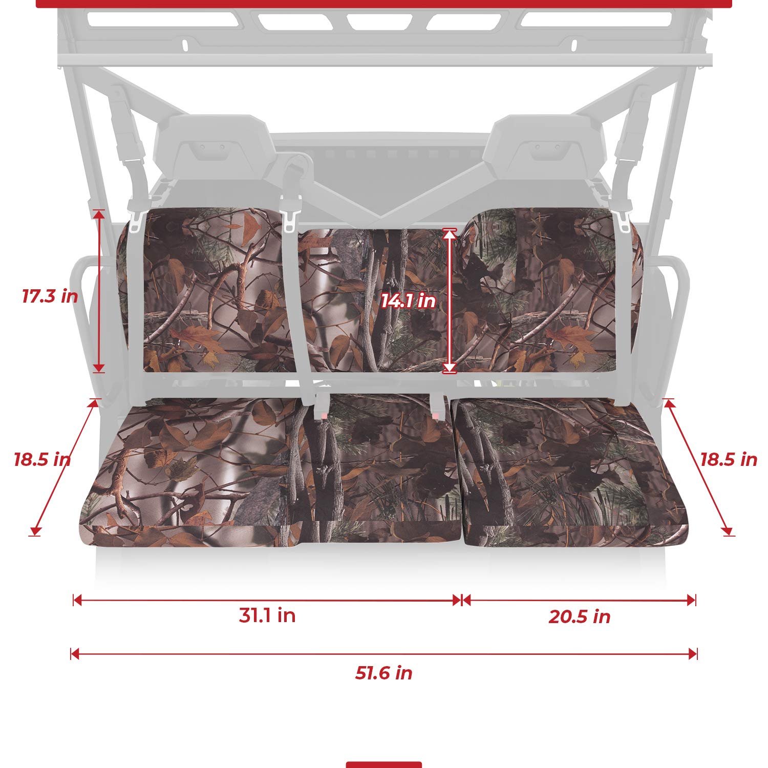 Kemimoto Camouflage Seat Cover for Polaris Ranger XP 1000 Crew