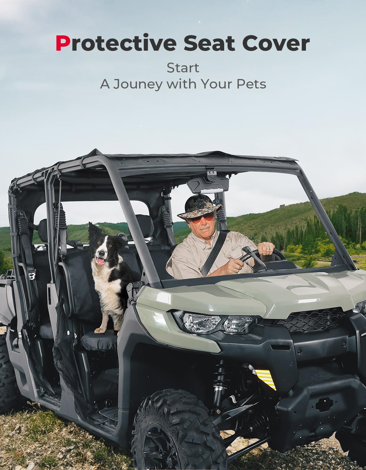 Kemimoto Waterproof Repellent Seat Cover for Can‑Am Defender MAX
