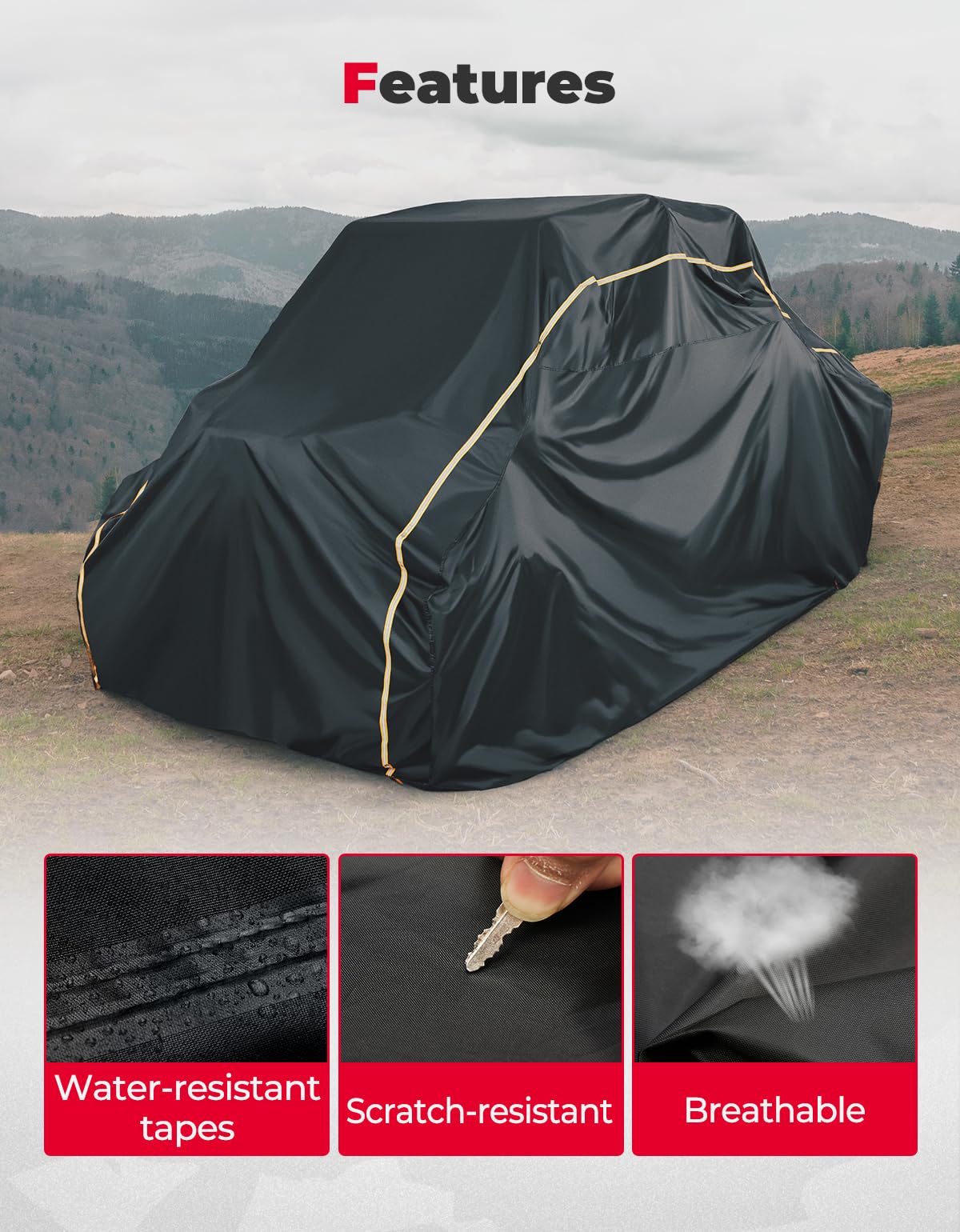 Kemimoto 4-Seater UTV Cover for Polaris RZR Ranger ZForce 950