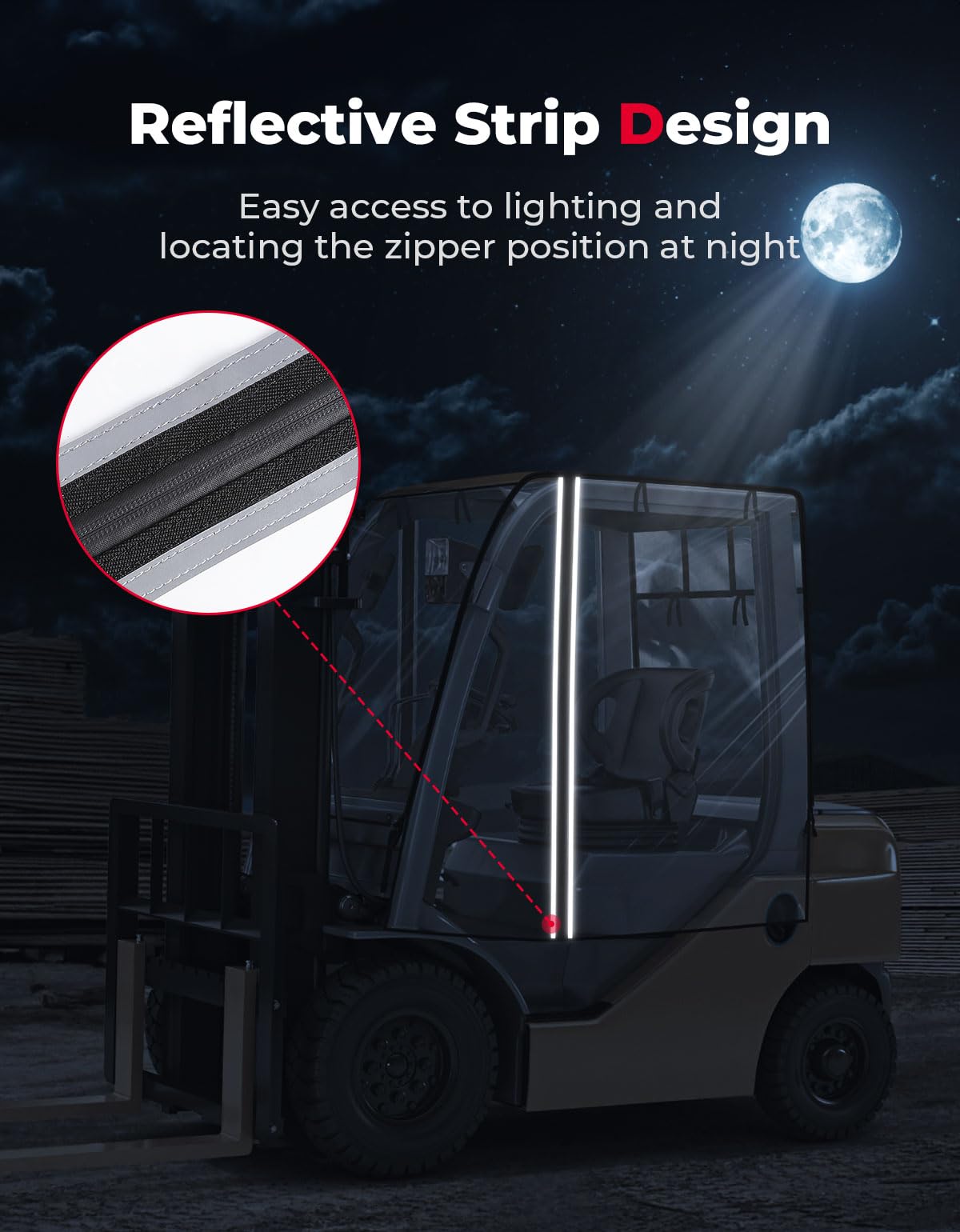 Kemimoto Universal Clear Forklift Cab Enclosure 8000 lb Capacity
