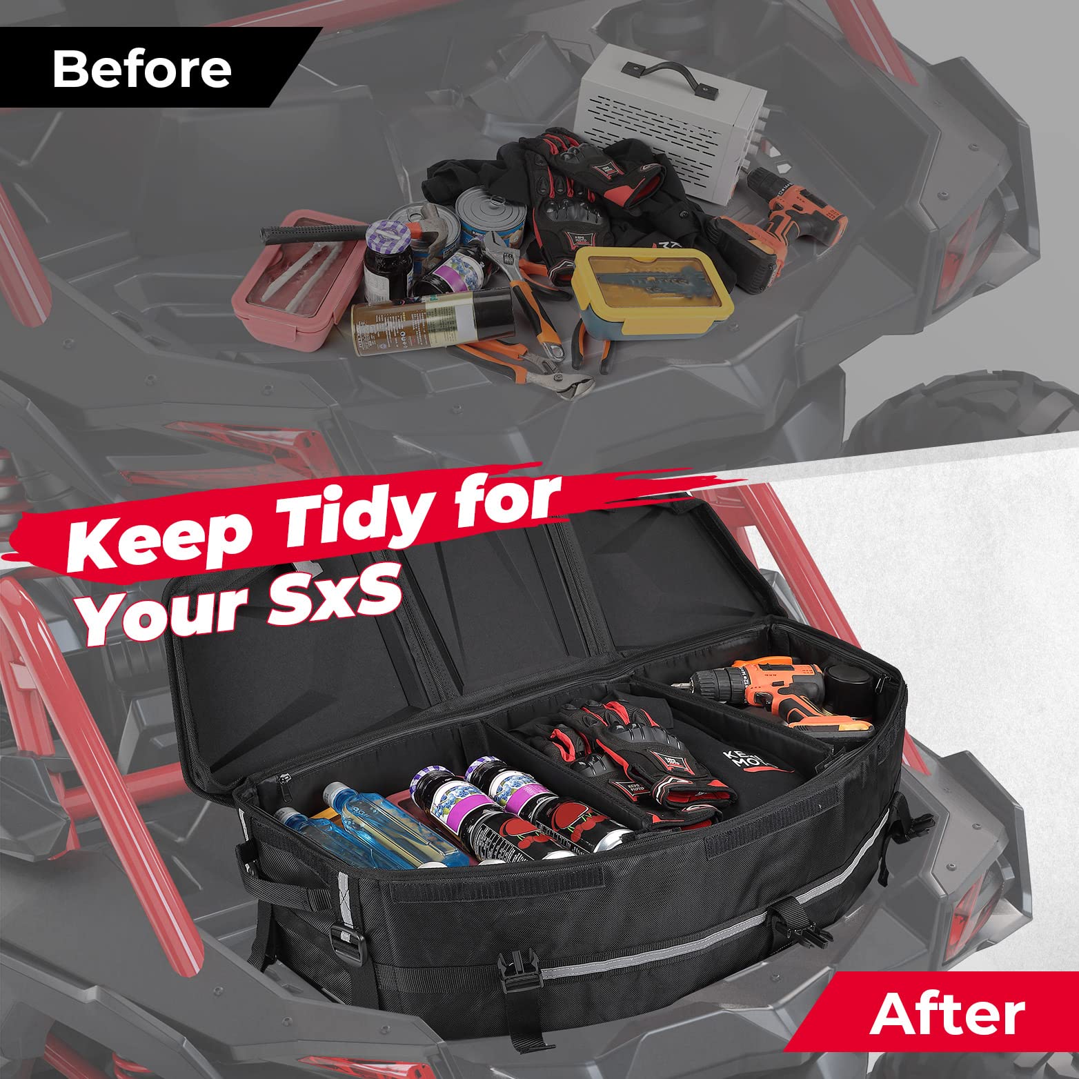 Kemimoto Rear Cargo Tailgate and Bags for Can‑Am Maverick X3