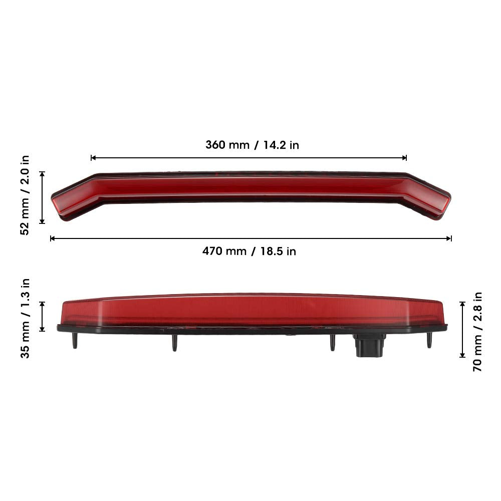 Kemimoto UTV Center Tail Light for Polaris RZR RS1 Turbo