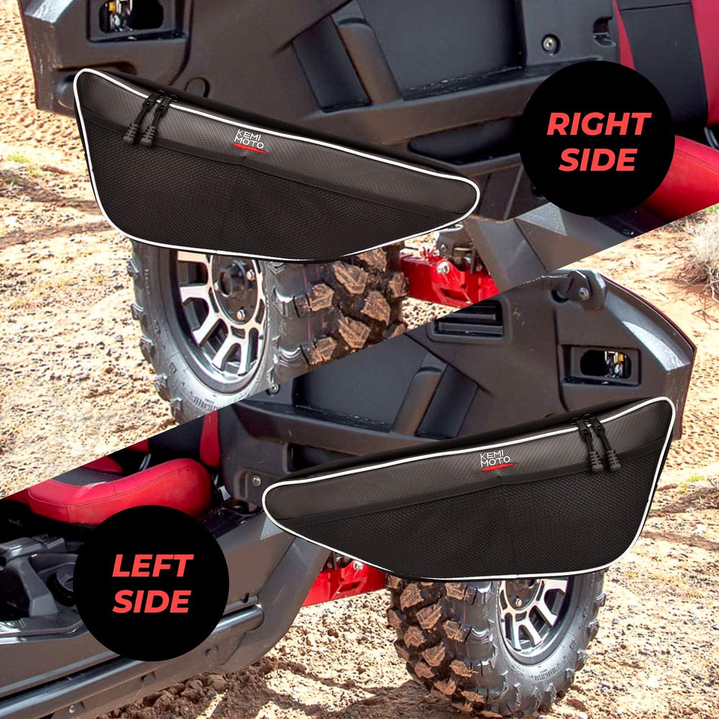 Kemimoto Door Bags UTV Bed Tailgate for Honda Talon 1000R/1000X/1000X-4