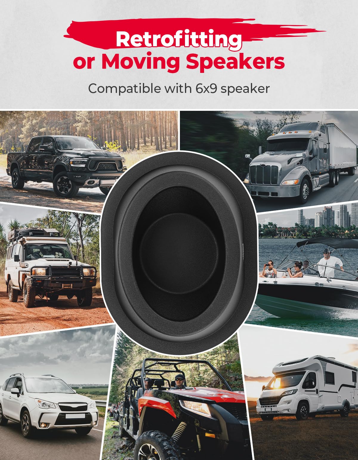 Kemimoto Universal UTV 6.5" Speaker Pods 2pcs