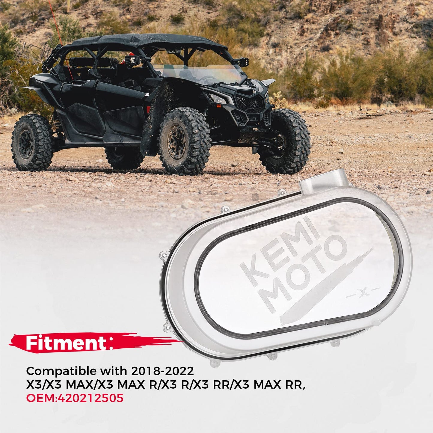 Outer Clutch Cover with RGB LED Strip Lights for Can‑Am Maverick X3/MAX