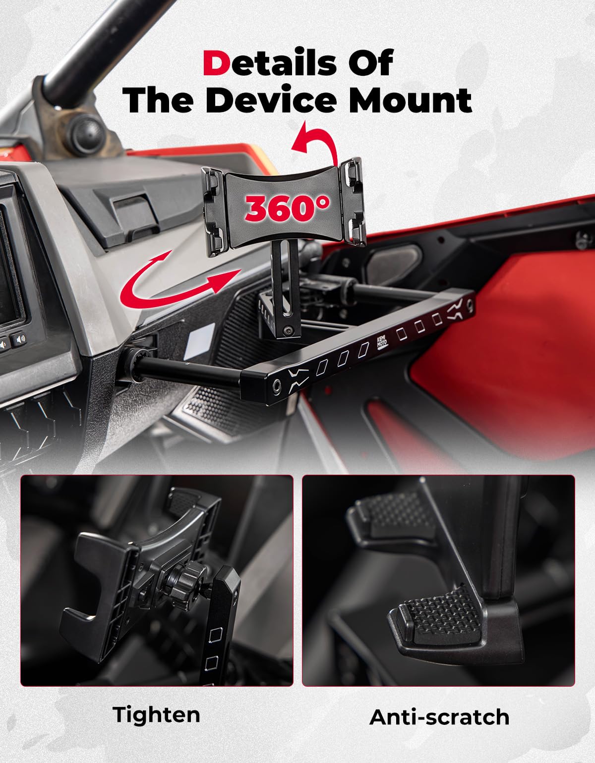 Electronic Device Mounts with Grab Bar For RZR PRO XP/R/Turbo R