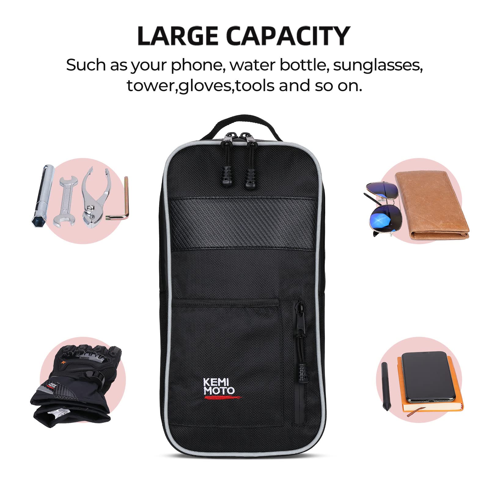 Kemimoto Tailgate Extender Center Storage Bag 2‑Pack for Honda Talon