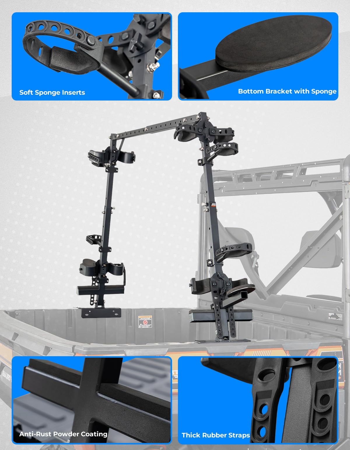 UTV Double Crossbow Rack for Polaris Ranger General Pioneer