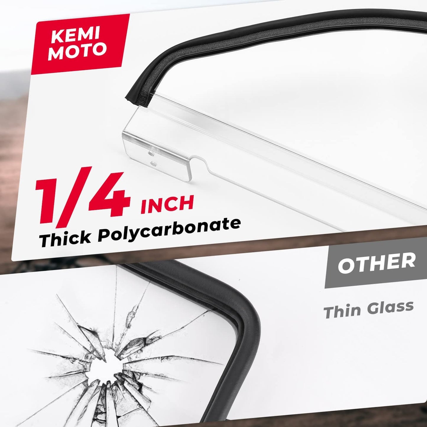 Kemimoto Flip Windshield for 2017-2023 Can-Am Maverick X3