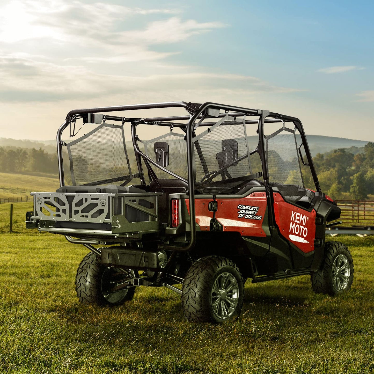 KEMIMOTO Rear Cargo Bed Extender for Honda Pioneer 700‑4/1000‑5 2016‑2024