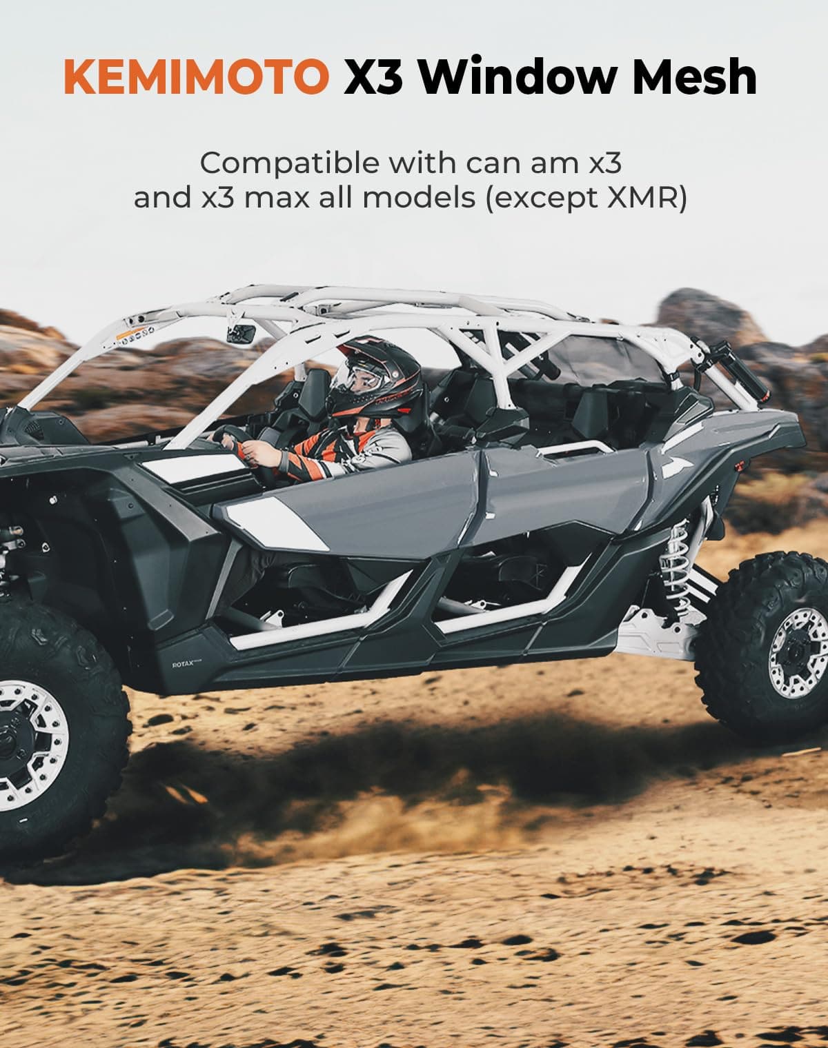 Kemimoto Rear Window Net for Can‑Am Maverick X3/MAX