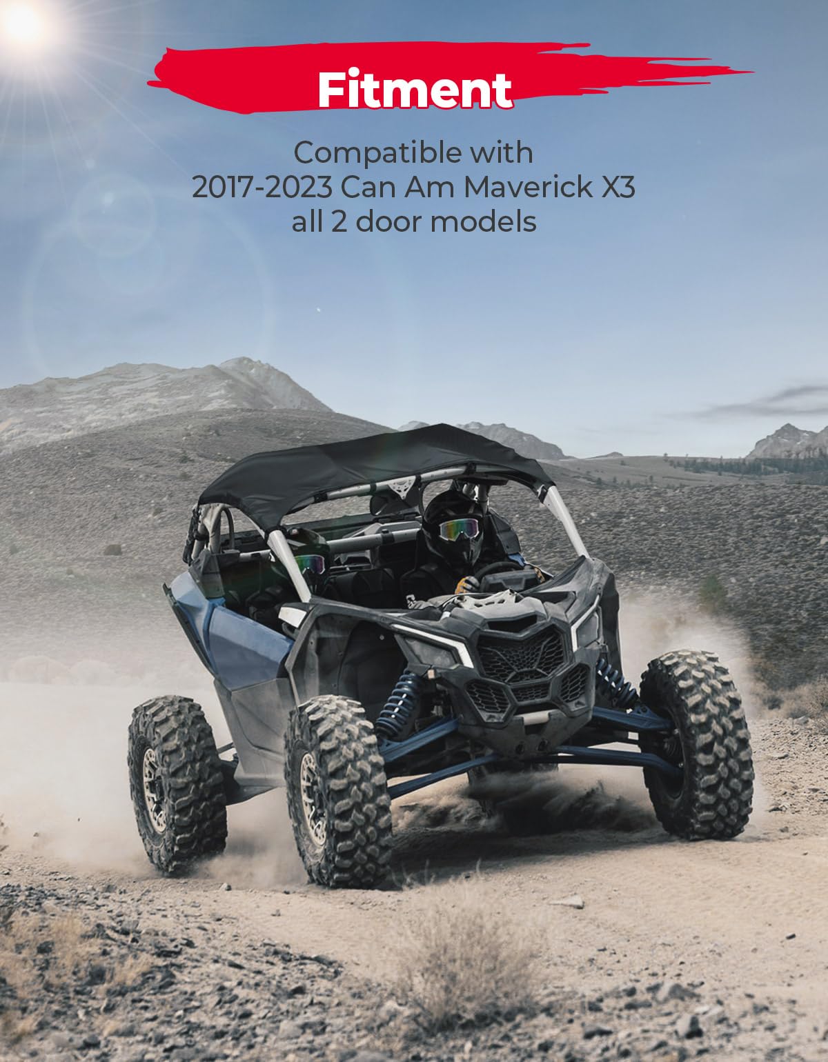 Kemimoto UV‑Resistant Soft Top Roof for Can‑Am Maverick X3