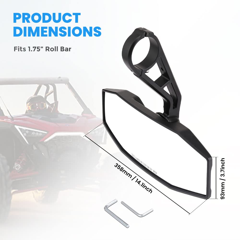 KEMIMOTO Impact‑Resistant Rear View Mirror for Polaris RZR