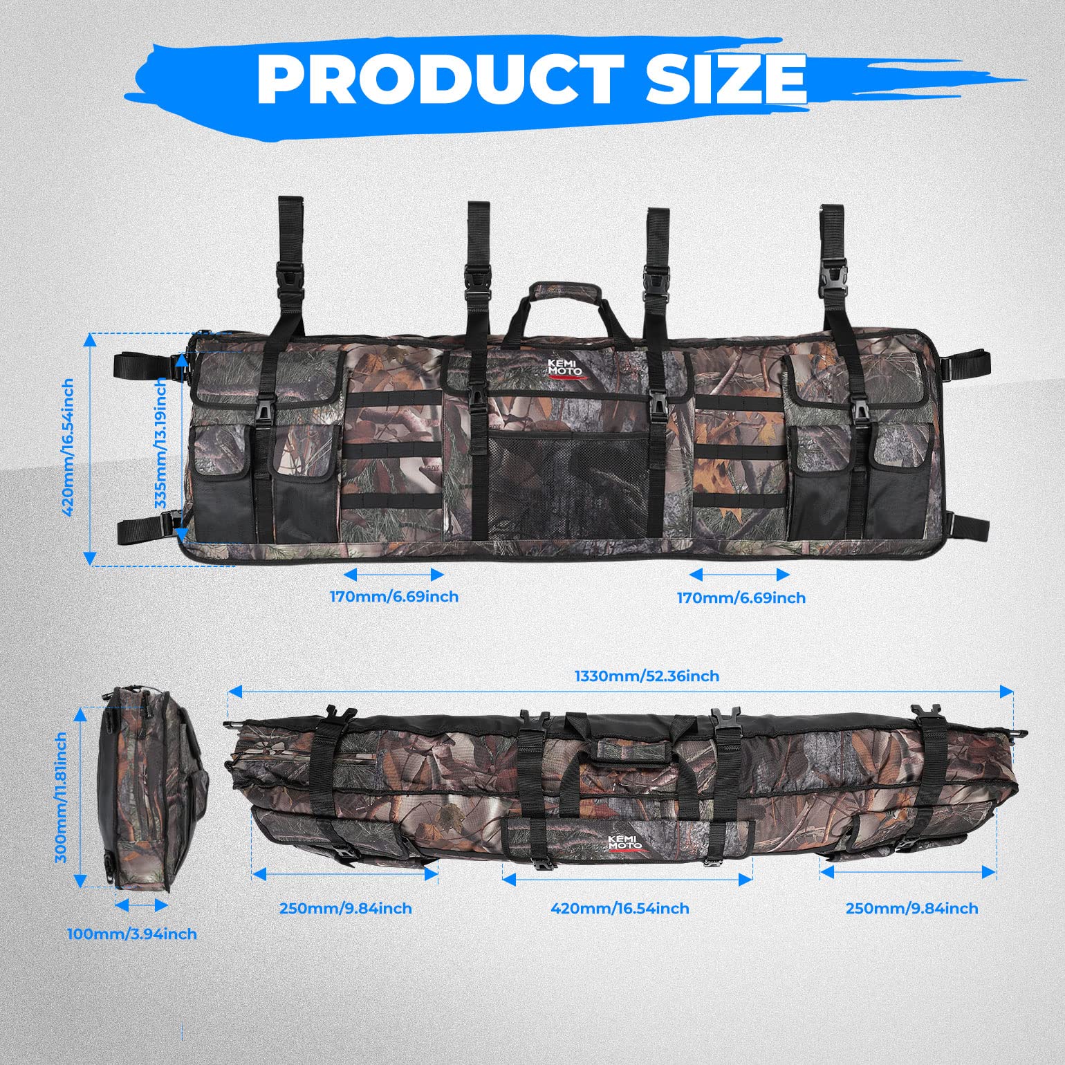Kemimoto UTV Double Gun Holder Tool Rack