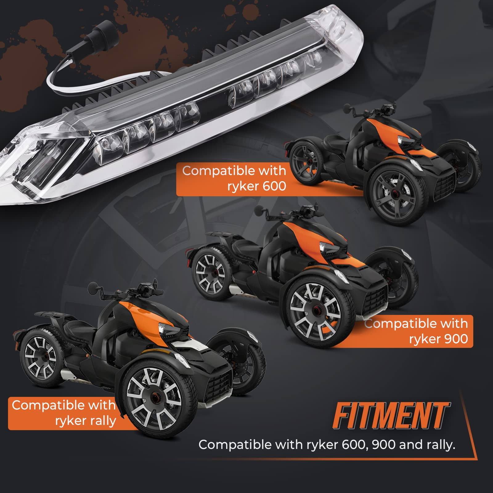 Kemimoto LED Front Bumper Light Bar for Can‑Am Ryker 600/900